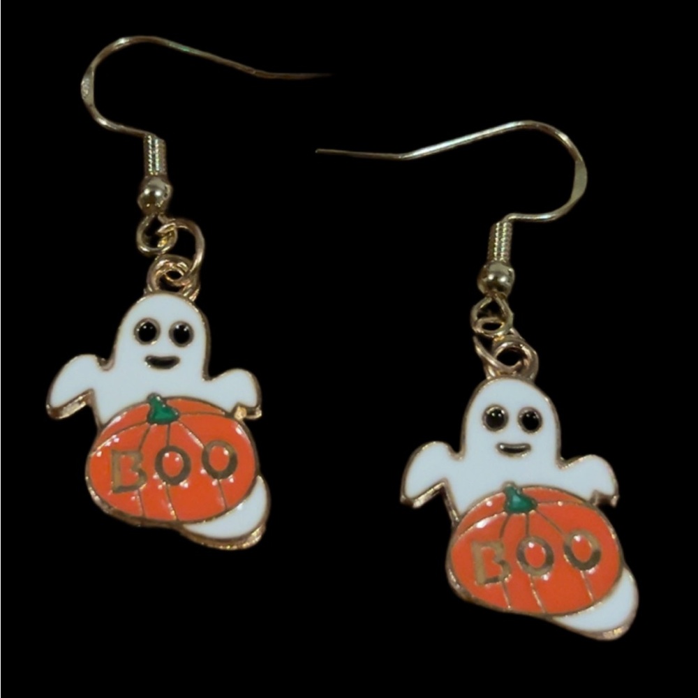 🔴Handmade Ghost Pumpkin Earrings